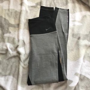 NIKE dri-fit black, gray, metallic leggings